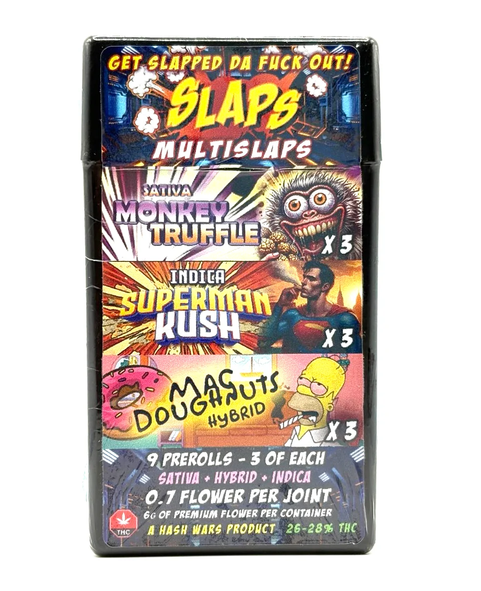 Hash Wars Premium Flower Slaps Multislaps Pre Rolls 9x 0.7G Hash Wars Premium Flower Slaps Multislaps Pre Rolls 9x 0.7G